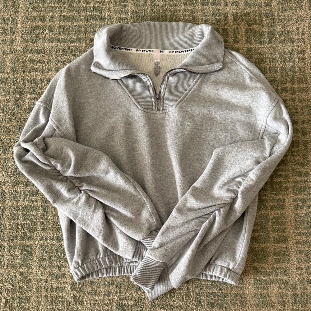 Free people movement grey half zip